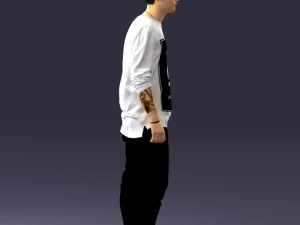000542 Young Street Style Man with Tattoos Urban Male Character 3D Model