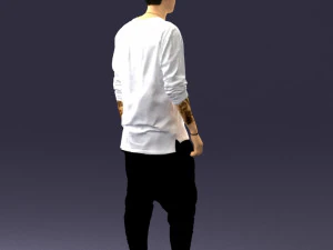 000542 Young Street Style Man with Tattoos Urban Male Character 3D Model
