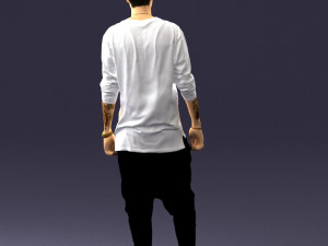 man in white t-shirt 0206 Modèle 3D