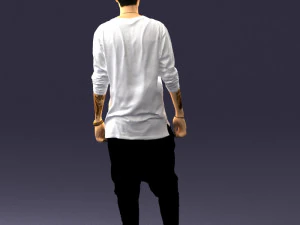 000542 Young Street Style Man with Tattoos Urban Male Character 3D Model