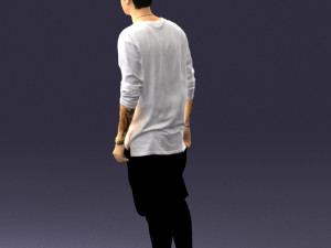 man in white t-shirt 0206 Modèle 3D
