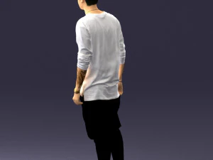 000542 Young Street Style Man with Tattoos Urban Male Character 3D Model