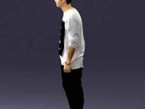 000542 Young Street Style Man with Tattoos Urban Male Character 3D Model