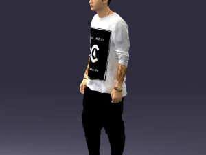 000542 Young Street Style Man with Tattoos Urban Male Character 3D Model