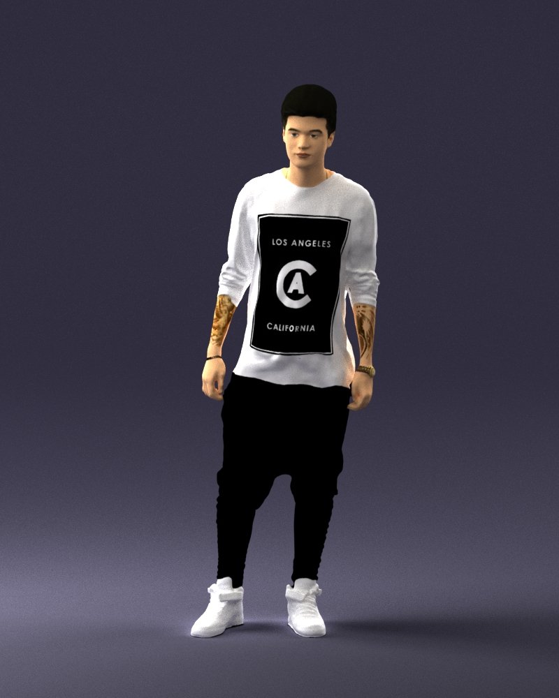 Mens Oversized T-shirt 3D model