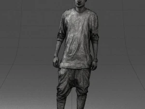 000542 Young Street Style Man with Tattoos Urban Male Character 3D Model