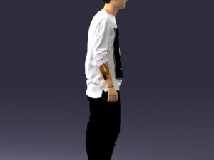 man in white t-shirt 0206 3d print ready 3D Print Model