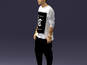 man in white t-shirt 0206 3d print ready 3D Print Model