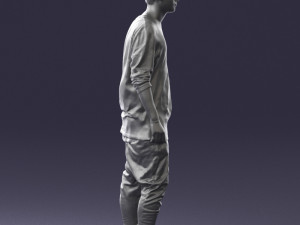 man in white t-shirt 0206 3d print ready 3D Print Model
