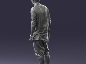 man in white t-shirt 0206 3d print ready 3D Print Model