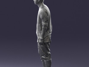 man in white t-shirt 0206 3d print ready 3D Print Model