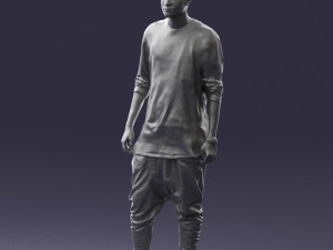 man in white t-shirt 0206 3d print ready 3D Print Model