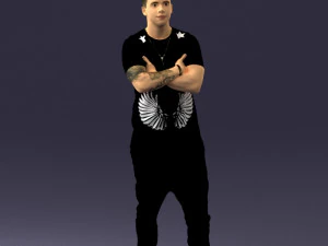 000543 Confident Streetwear Man with Tattoos Urban Male Character 3d print ready 3D Print Model