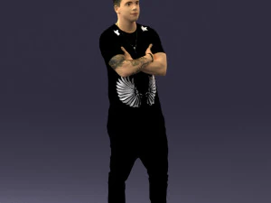 000543 Confident Streetwear Man with Tattoos Urban Male Character 3d print ready 3D Print Model