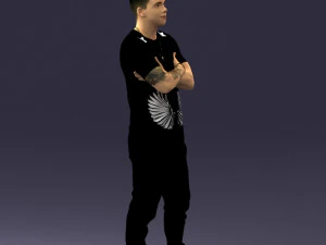 000543 Confident Streetwear Man with Tattoos Urban Male Character 3d print ready 3D Print Model