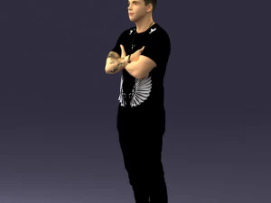 000543 Confident Streetwear Man with Tattoos Urban Male Character 3d print ready 3D Print Model
