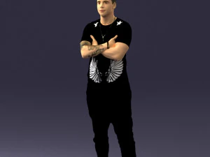 000543 Confident Streetwear Man with Tattoos Urban Male Character 3d print ready 3D Print Model