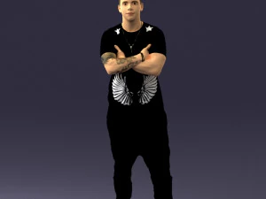 000543 Confident Streetwear Man with Tattoos Urban Male Character 3d print ready 3D Print Model