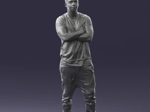 000543 Confident Streetwear Man with Tattoos Urban Male Character 3d print ready 3D Print Model