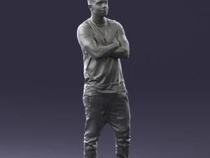 000543 Confident Streetwear Man with Tattoos Urban Male Character 3d print ready 3D Print Model