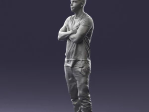 000543 Confident Streetwear Man with Tattoos Urban Male Character 3d print ready 3D Print Model