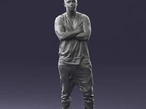 000543 Confident Streetwear Man with Tattoos Urban Male Character 3d print ready 3D Print Model