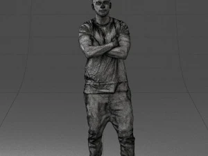 000543 Confident Streetwear Man with Tattoos Urban Male Character 3d print ready 3D Print Model