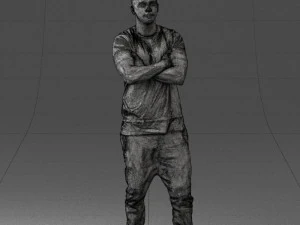 000543 Confident Streetwear Man with Tattoos Urban Male Character 3d print ready 3D Print Model