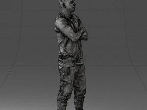 000543 Confident Streetwear Man with Tattoos Urban Male Character 3d print ready 3D Print Model