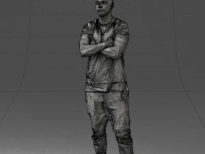 000543 Confident Streetwear Man with Tattoos Urban Male Character 3d print ready 3D Print Model