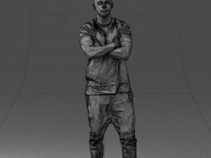 000543 Confident Streetwear Man with Tattoos Urban Male Character 3d print ready 3D Print Model