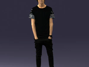 000544 Young Casual Streetwear Man Teen Male Character 3D Model