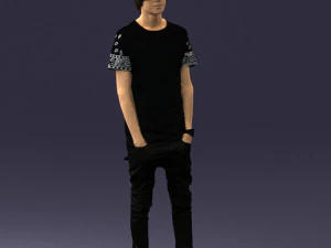 000544 Young Casual Streetwear Man Teen Male Character 3D Model