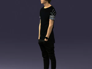 000544 Young Casual Streetwear Man Teen Male Character 3D Model