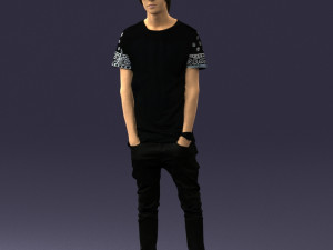 man in black dress 0208 3Dモデル