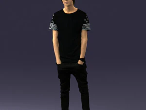 000544 Young Casual Streetwear Man Teen Male Character 3D Model