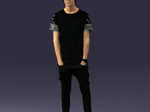 000544 Young Casual Streetwear Man Teen Male Character 3D Model