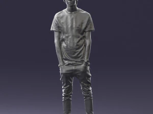 000544 Young Casual Streetwear Man Teen Male Character 3D Model