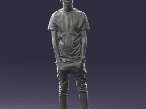 000544 Young Casual Streetwear Man Teen Male Character 3D Model