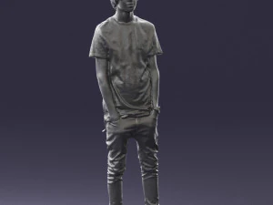 000544 Young Casual Streetwear Man Teen Male Character 3D Model