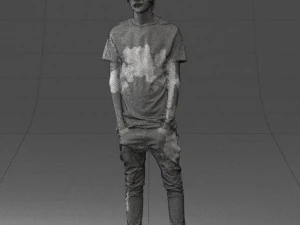 000544 Young Casual Streetwear Man Teen Male Character 3D Model