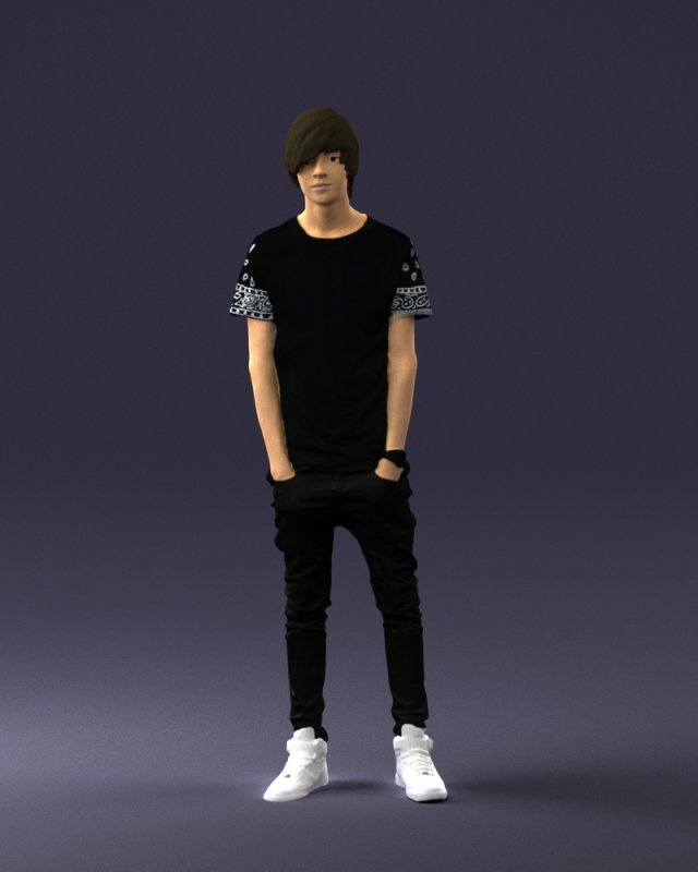 man in black dress 0208 3d prinr ready 3D Baskı Modeli .c4d .max .obj .3ds .fbx .stl .blend