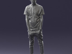 man in black dress 0208 3d prinr ready 3D Baskı Modeli