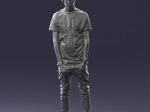 man in black dress 0208 3d prinr ready 3D Baskı Modeli