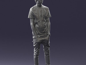 man in black dress 0208 3d prinr ready 3D Baskı Modeli
