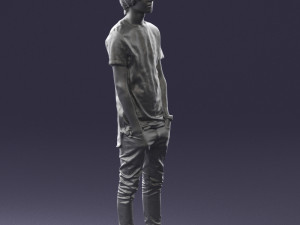 man in black dress 0208 3d prinr ready 3D Baskı Modeli