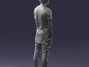 man in black dress 0208 3d prinr ready 3D Baskı Modeli