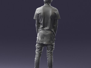man in black dress 0208 3d prinr ready 3D Baskı Modeli