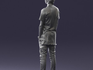 man in black dress 0208 3d prinr ready 3D Baskı Modeli