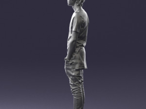 man in black dress 0208 3d prinr ready 3D Baskı Modeli